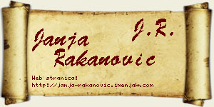 Janja Rakanović vizit kartica